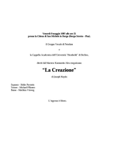 "La creazione" di J. Haydn