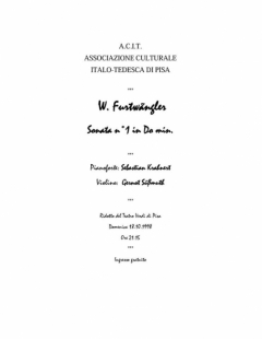 Sonata n.1 in do min - W. Furstwangler