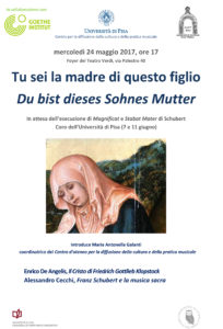 24 maggio 2017 – Tu sei la madre di questo figlio / Du bist dieses Sohnes Mutter, Incontro sullo «Stabat Mater» di Schubert