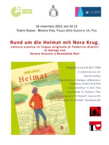 Rund um die Heimat mit Nora Krug. Lettura scenica di Federico Dimitri in dialogo con Serena Grazzini e Benedetta Rosi (evento rivolto alle scuole)